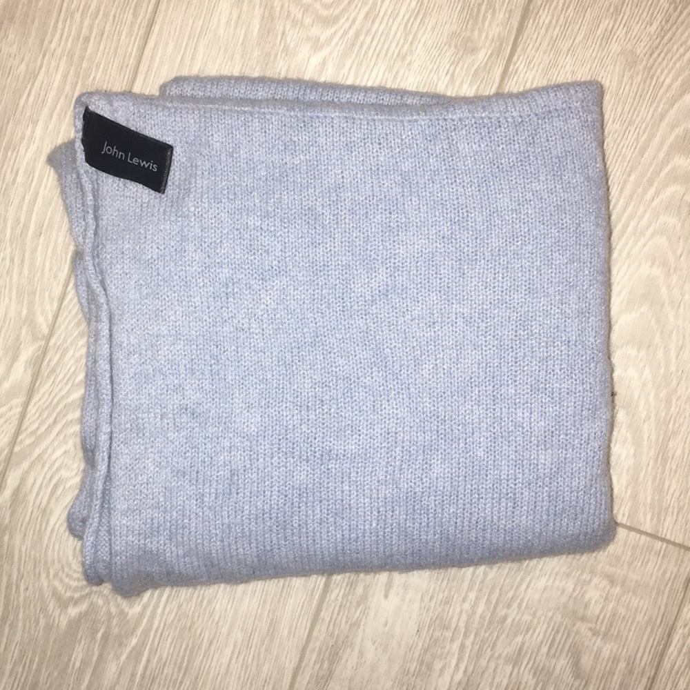 John Lewis 100% Cashmere Baby Blue Scarf